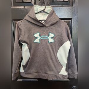 Kids Under Armour Storm Mint Green and Gray Hoodie